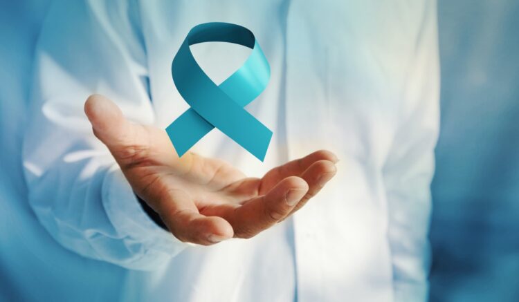 November prostate cancer awareness month blue ribbon. men cancer prevention